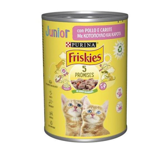 Friskies Cat Junior Κοτόπουλο & Καρότα σε Σάλτσα 400gr