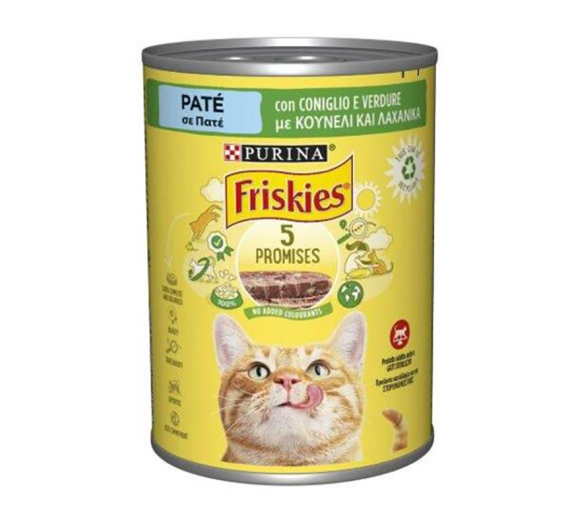Friskies Cat Κουνέλι & Λαχανικά σε Πατέ 400gr