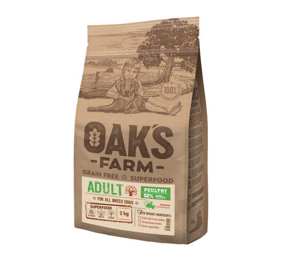 Oak's Farm Grain Free All Adult Poultry 2kg