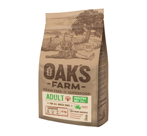 Oak's Farm Grain Free All Adult Poultry 12kg Oak's Farm Grain Free All Adult Poultry 12kg