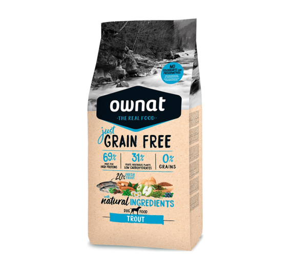 Ownat Just Dog Adult Grain Free Πέστροφα 3kg