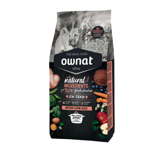 Ownat Ultra Dog Medium Adult Lamb & Rice 3kg