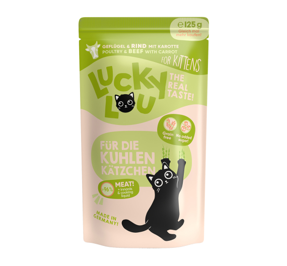 Lucky Lou LifeStage Kitten Πουλερικά & Βοδινό 125gr