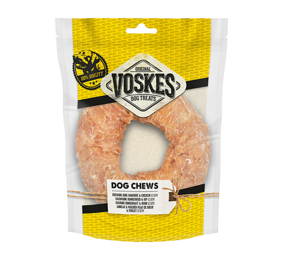 Voskes Chewing Ring Rawhide with Chicken