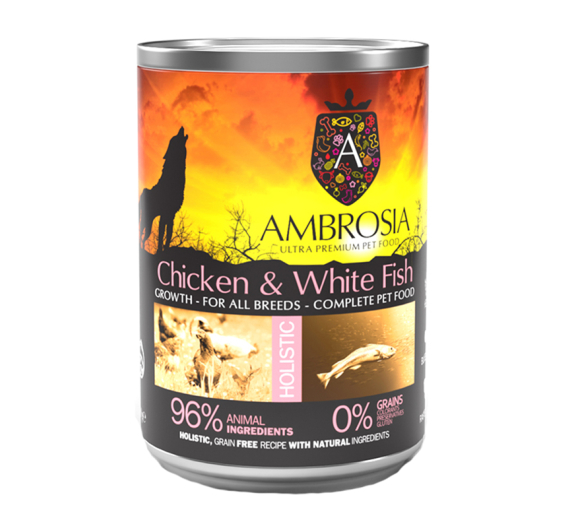Ambrosia Grain Free Puppy Chicken & White Fish 400gr