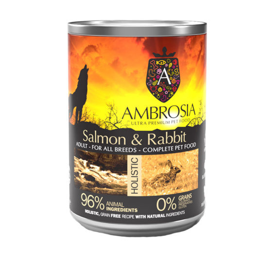 Ambrosia Grain Free Adult Sensitive Salmon & Rabbit 400gr