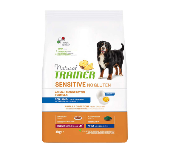 Natural Trainer Sensitive No Gluten Adult Medium/Maxi Αβγό 3kg