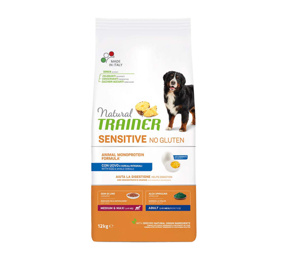 Natural Trainer Sensitive No Gluten Adult Medium/Maxi Αβγό 12kg