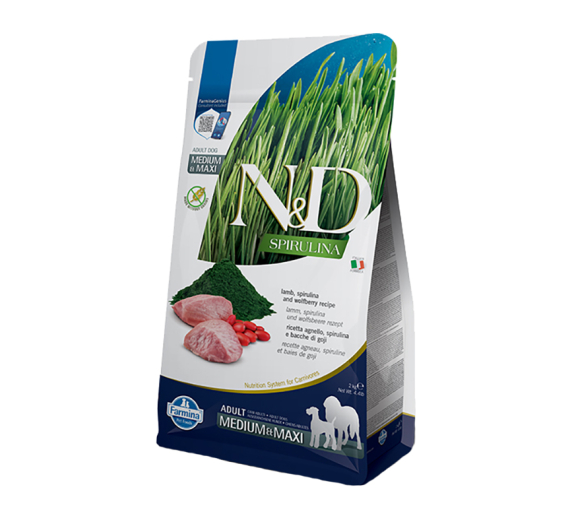 N&D Spirulina Lamb Adult Med/Maxi 2kg