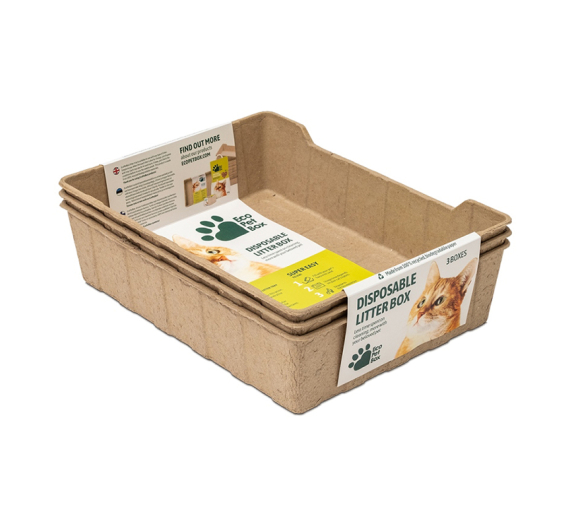 Eco Pet Box Βιοδιασπώμενη Λεκάνη 3τμχ 44x34x12cm