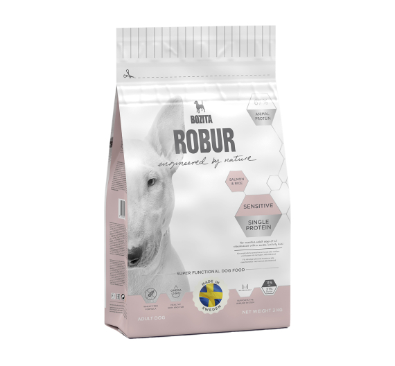 Bozita Robur Sensitive Single Protein Σολομός & Ρύζι 21/11 3kg
