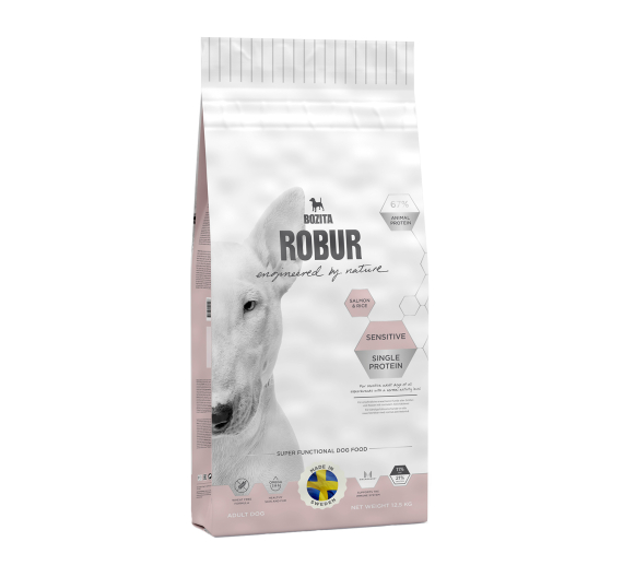 Bozita Robur Sensitive Single Protein Σολομός & Ρύζι 21/11 12.5kg