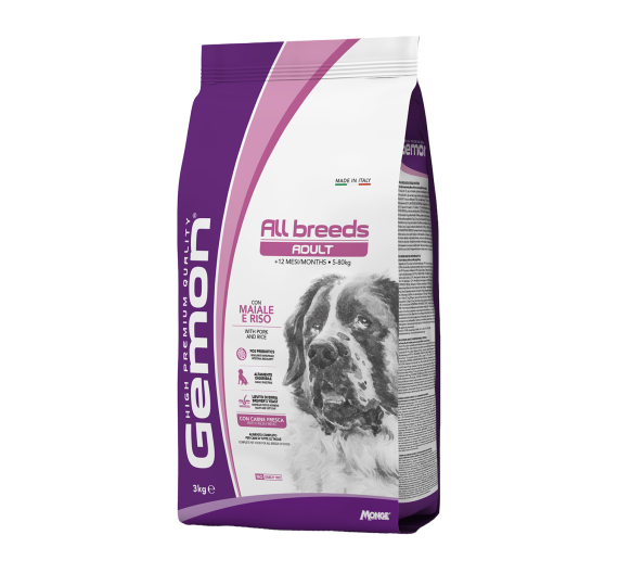 Gemon Dog Adult All Breeds Pork & Rice 3kg