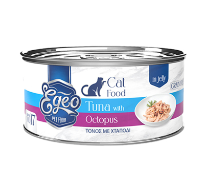 Egeo Cat Adult Τόνος με Χταπόδι σε Ζελέ 85gr
