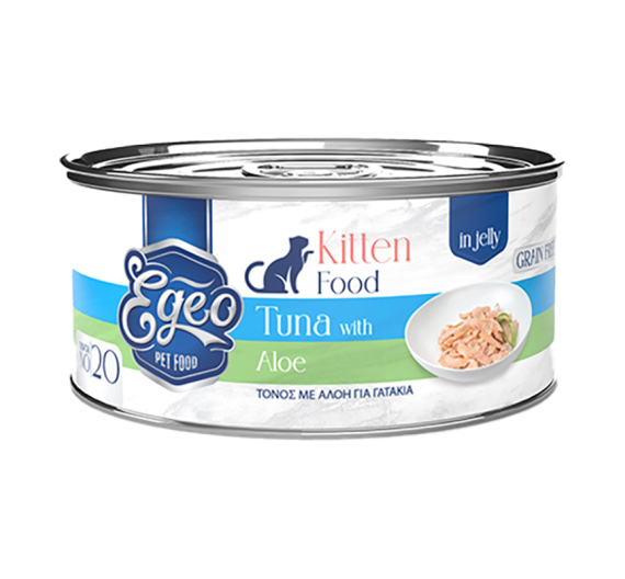 Egeo Cat Kitten Τόνος με Αλόη σε Ζελέ 85gr