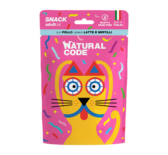 Natural Code Adult Cat Snacks Chicken & Blueberry 60gr