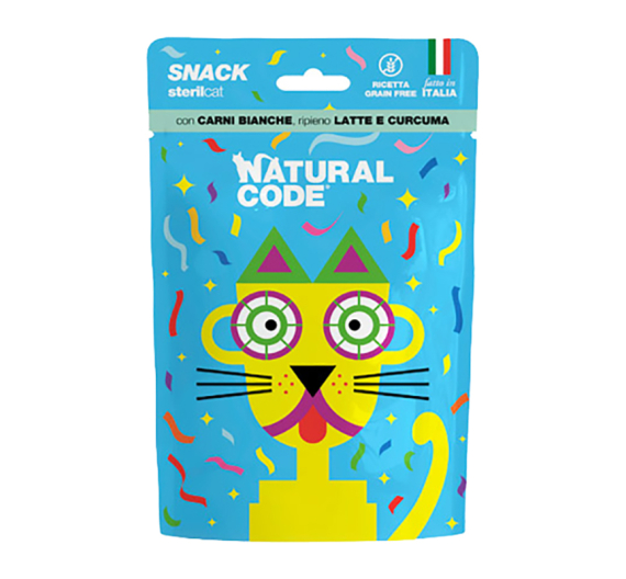 Natural Code Sterilised Cat Snacks White Meat & Turmeric 60gr Natural Code Sterilised Cat Snacks White Meat & Turmeric 60gr