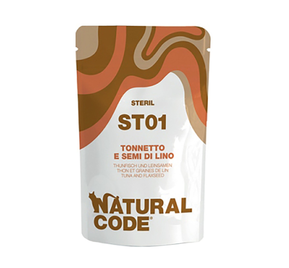 Natural Code Sterilised Φακελάκι Τόνος & Λιναρόσπορος 70gr