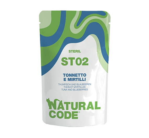 Natural Code Sterilised Φακελάκι Τόνος & Μύρτιλα 70gr