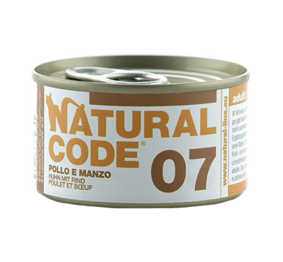 Natural Code Adult Cat Κοτόπουλο & Βοδινό 85gr