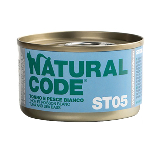 Natural Code Sterilised Τόνος & Λευκό Ψάρι 85gr