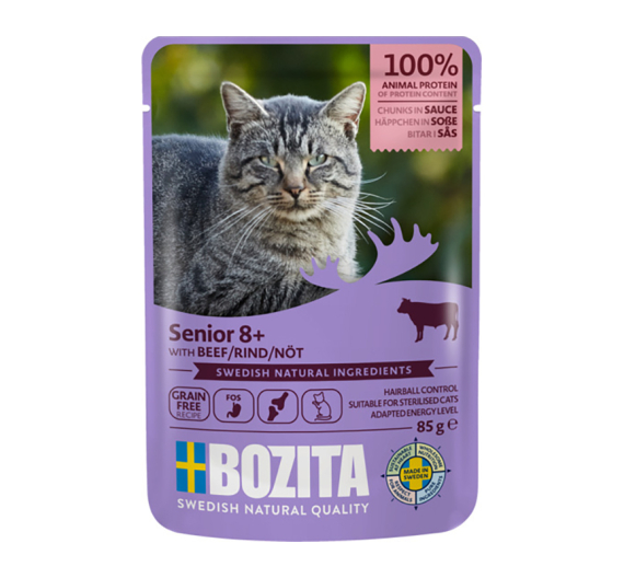 Bozita Pouch Senior 8+ Βοδινό σε Σάλτσα 85gr