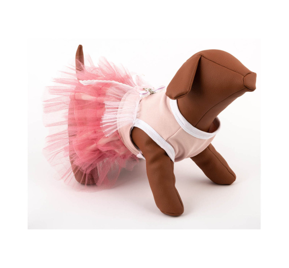 Woofmoda Φόρεμα Σκύλου Φούτερ με Ροζ Τούλι