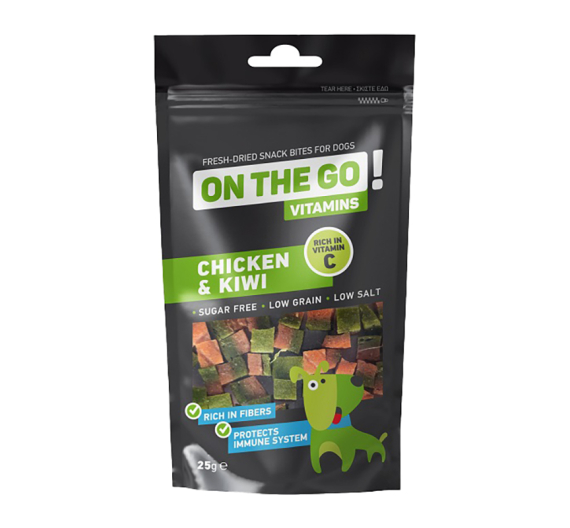 On The Go Vitamins Λιχουδιές με Κοτόπουλο & Ακτινίδιο 25gr