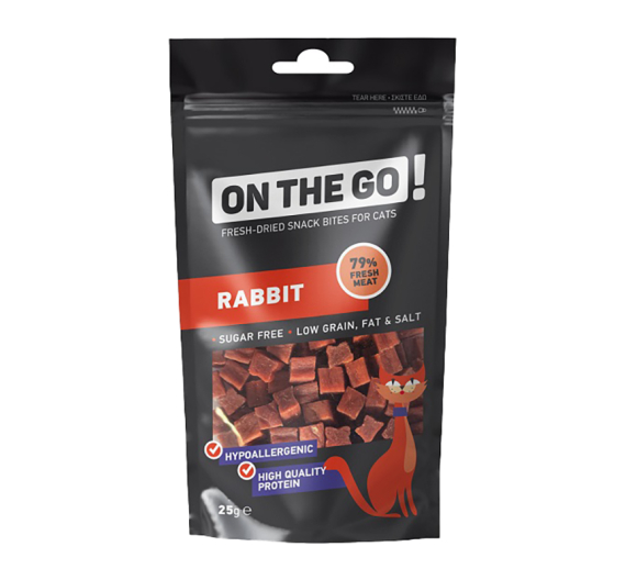 On The Go Chicken Bites Λιχουδιές Γάτας με Κουνέλι 25gr