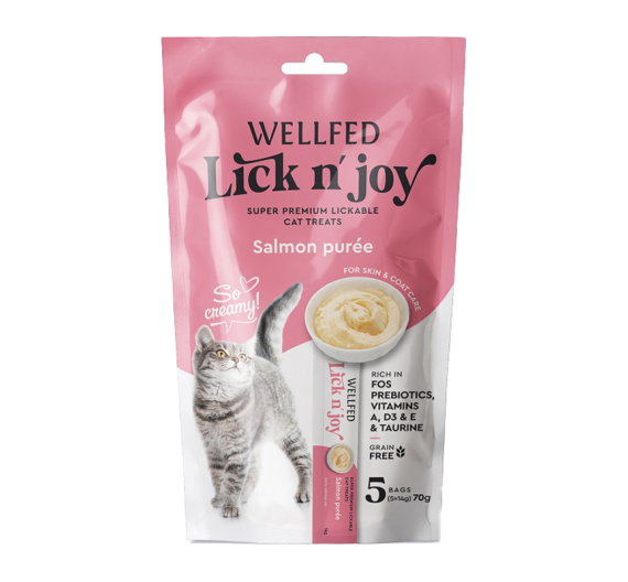 Wellfed Lick N' Joy Salmon Κρεμώδης Λιχουδιά με Σολομό 70gr