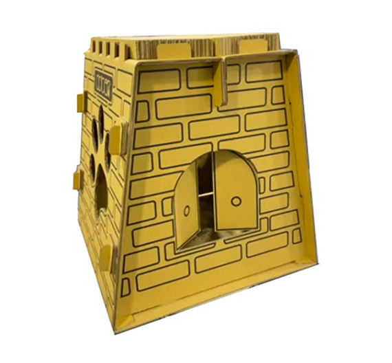 Pet Interest Paper Scratcher House Yellow 51x48x50cm