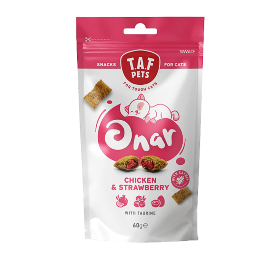 Taf Pets Onar Chicken & Strawberries 60gr Λιχουδιές Γάτας με Κοτόπουλο & Φράουλες