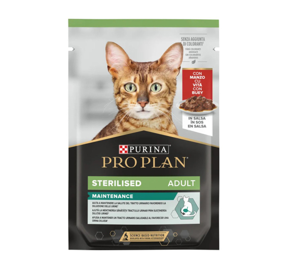 Purina Pro Plan Sterilised Cat Βοδινό σε Σάλτσα 85gr