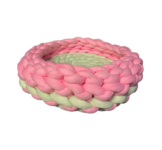 Pet Interest Φωλιά Knitted Ροζ-Μέντα 40cm