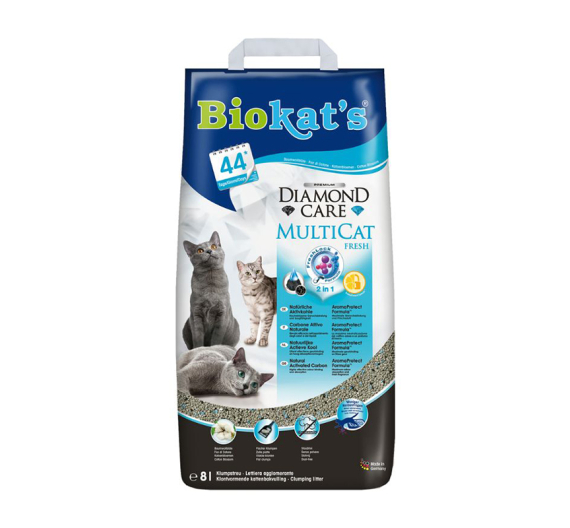 Biokat's Diamond Care Multicat 8L με Ενεργό Άνθρακα & Αλόη