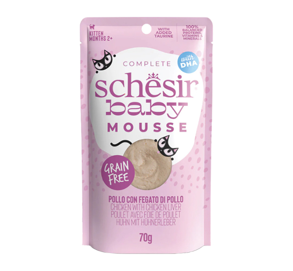 Schesir Baby Cat Pouch Mousse Κοτόπουλο με Συκώτι 70gr