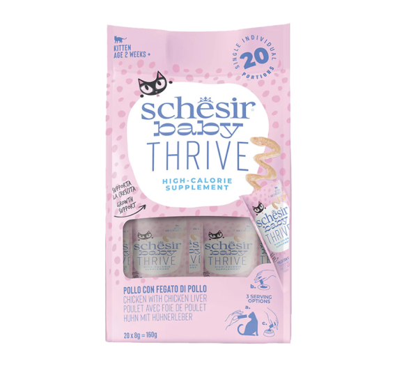 Schesir Baby Cat Pouch Thrive Mousse Κοτόπουλο με Συκώτι 20x8gr