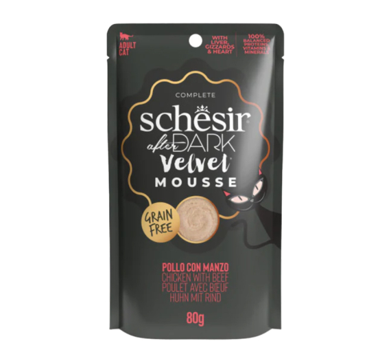 Schesir Cat After Dark Velvet Mousse Κοτόπουλο με Μοσχάρι 80gr