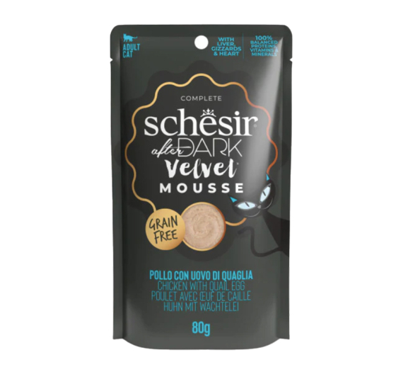 Schesir Cat After Dark Velvet Mousse Κοτόπουλο με Αυγό Ορτυκιού 80gr