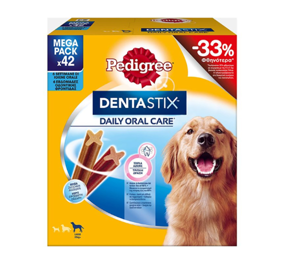 Pedigree Dentastix Large Dog 6x270gr (42τμχ) -33%