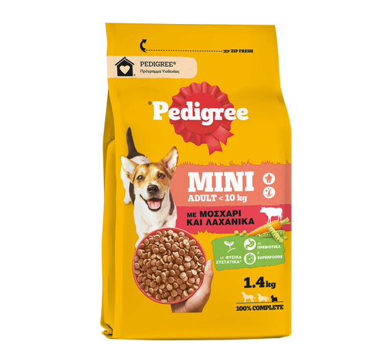 Pedigree Adult Mini Μοσχάρι & Λαχανικά 1.4kg