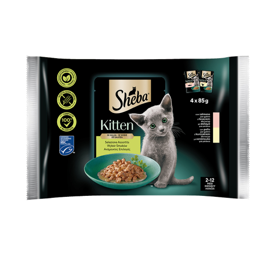Sheba Kitten Mix σε Σάλτσα 4x85gr