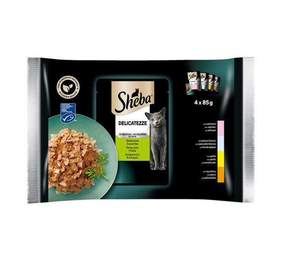 Sheba Delicatezze Mix σε Ζελέ 4x85gr