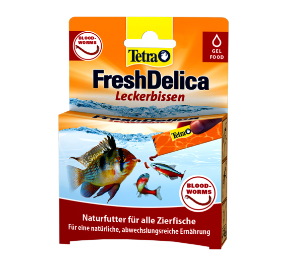 Tetra Fresh Delica Blood Worms Λιχουδιές για Τροπικά Ψάρια σε Gel 48gr