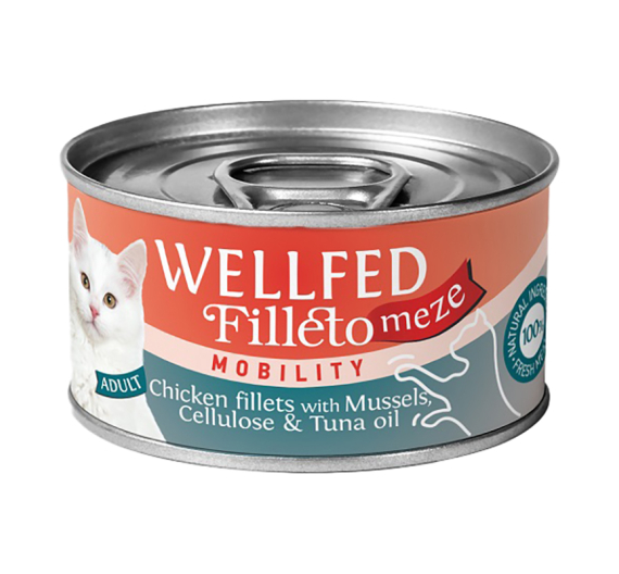 Wellfed Filleto Meze Adult Chicken, Mussels & Cellulose Mobility 70gr