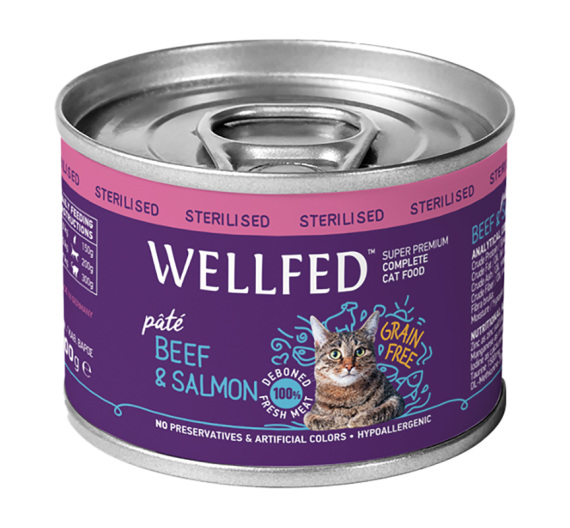 Wellfed Sterilised Beef & Salmon 200gr