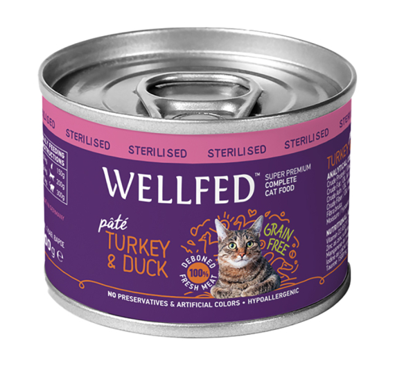 Wellfed Sterilised Turkey & Duck 200gr