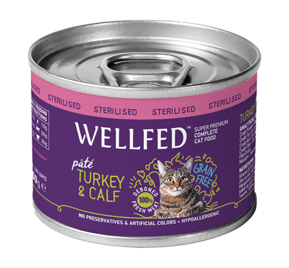 Wellfed Sterilised Turkey & Calf 200gr