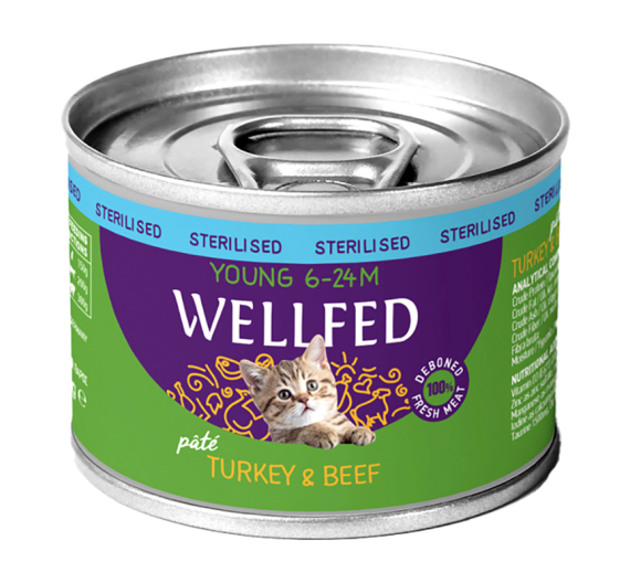 Wellfed Junior Sterilised Turkey & Beef 200gr