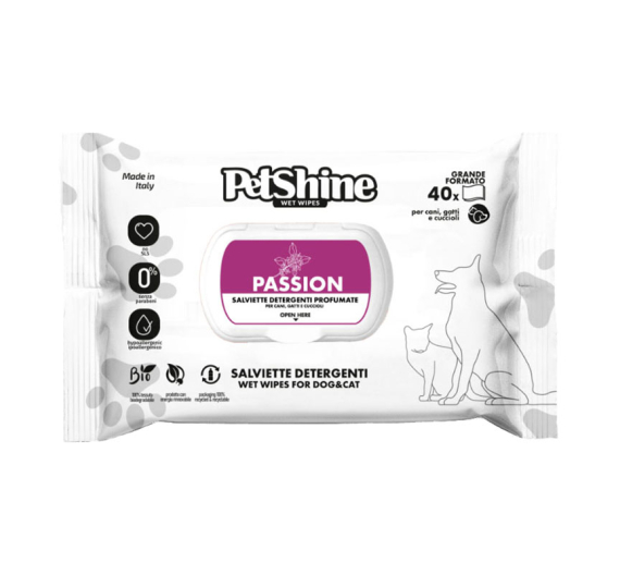 Petshine Μαντηλάκια Καθαρισμού Passion 40τμχ